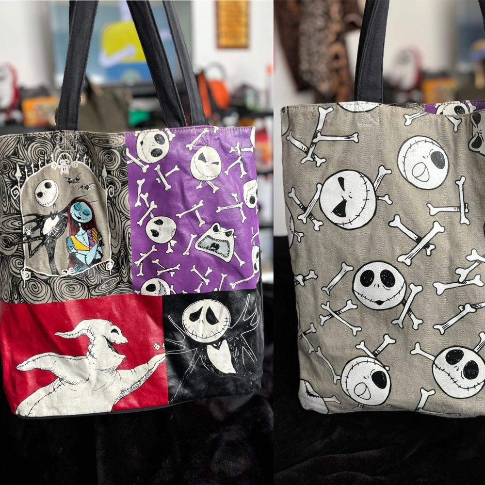 Tim Burton’s Nightmare Before Christmas reversable canvas tote bag.